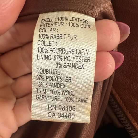 Theory Brown Leather Bomber Jacket - Picture 4 of 4